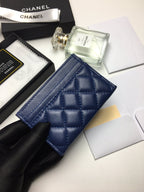 CC BOY CARD HOLDER 11.2 NAVY CALFSKIN GOLD ICON