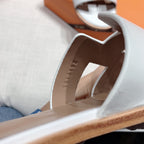 santorini sandal etoupe blue breeze epsom leather