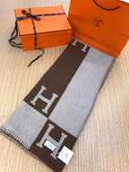 HM Avalon Blanket Brown Mix Gray Cashmere Wool 762022