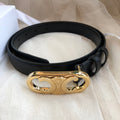 CL Gold 25mm Triomphe Enamel Black Calfskin 562438