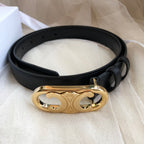 CL Gold 25mm Triomphe Enamel Black Calfskin 562438