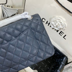 flap bag medium 25 dark blue caviar shw