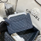 flap bag medium dark blue caviar shw