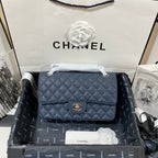 flap bag medium dark blue caviar shw