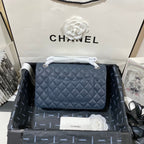 flap bag medium dark blue caviar shw
