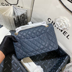 flap bag medium 25 dark blue caviar ghw