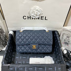 flap bag medium 25 dark blue caviar ghw