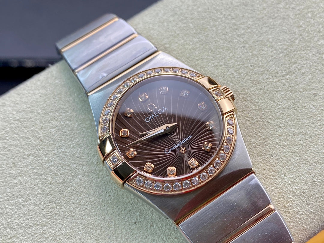 Omega  Constellation 27mm Quartz Chocolate Dial