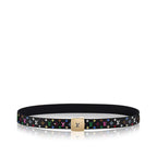 LV 35 MM BELT MULTICOLOR MIX BLACK MONOGRAM CALFSKIN GOLD HARDWARE