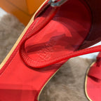 santorini sandal dark red epsom leather