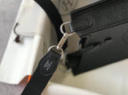 Mini Evelyne 18cm Black Togo Silver Hardware