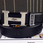 HM Original Belt 38mm Black Cowhide Sliver Buckle 620272