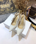 JAdior slingback pumps 65 all white embroidered cotton