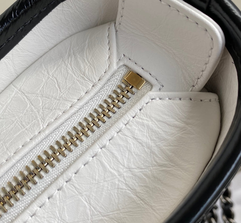 Chanel 25 Gabrielle Black White  20cm Calfskin 289506