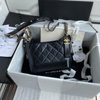 Chanel 25 Gabrielle Black 20cm Calfskin 289505