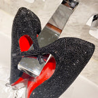CL Pigalle Follies Pumps 100mm Crystal-embellished Black