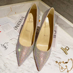 CL Kate Strass Degrade Pumps 100mm Suede Multicolor