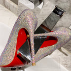 CL Kate Strass Degrade Pumps 100mm Suede Multicolor