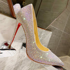 CL Kate Strass Degrade Pumps 100mm Suede Multicolor