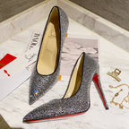 CL Strass Degrade Pumps 100mm Suede Black