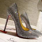 CL Strass Degrade Pumps 100mm Suede Black