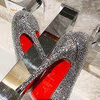 CL Strass Degrade Pumps 100mm Suede Black