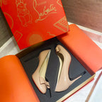 CL Simplenodo Bow Pumps 85mm Patent Leather Nude