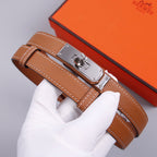 hm kelly belt 18mm gold calfskin silver buckle