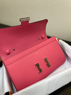CONSTANCE TO GO 20.5 DARK PINK EPSOM SILVER HARDWARE