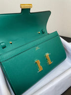 CONSTANCE TO GO 20.5 BLUE GREEN EPSOM GOLD HARDWARE