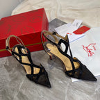 CL Diamond Sling Back Black Mesh 346070