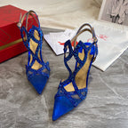 CL Diamond Sling Back Blue Mesh 346069