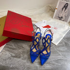 CL Diamond Sling Back Blue Mesh 346069