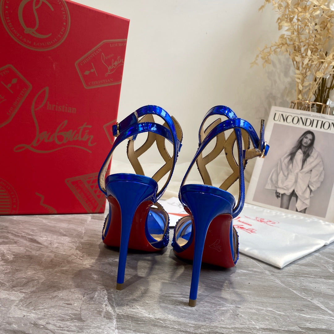 CL Diamond Sling Back Blue Mesh 346069