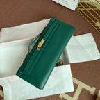HM Kelly Cut 31cm Dark Green Swift Leather Ghw