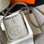 Mini Evelyne 18cm Light Grey Togo Silver Hardware