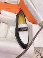 HM Paris Loafer Black White Goat Leather 348034