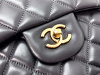 flap bag jumbo 30 dark grey lambskin gold hardware