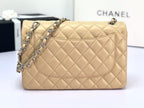 flap bag jumbo 30 light beige lambskin silver hardware