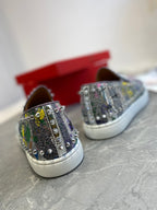 CL Loafers Multicolor Fabric and Spikes 242382