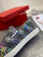CL Loafers Multicolor Fabric and Spikes 242382