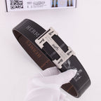 HM Constance Belt 38mm Black Brown Cowhide Gold Buckle 620188