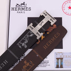 HM Constance Belt 38mm Black Brown Cowhide Gold Buckle 620188