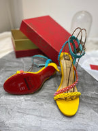 CL Spiked Sandals Multicolor Sheepskin Alloy Steel 346022