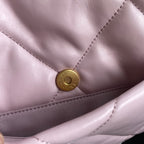 19 flap bag 26 pink goatskin gold hardware