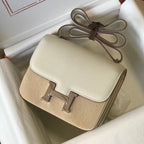constance 24 cream epsom leather silver hardware