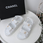 CC 25S Dad Sandal White  Tweed Calfskin