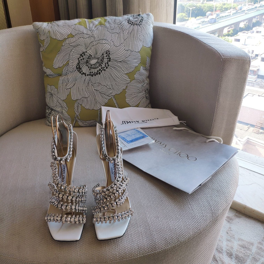 Jimmy 25 Josefine 100mm Sandals White Calfskin 240071