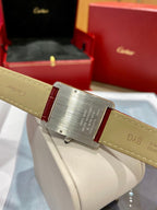 Cartier Tank 25.5mm Quartz Silver Red Dial
