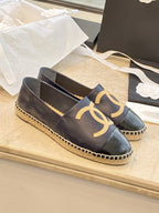 espadrilles dark blue black lambskin